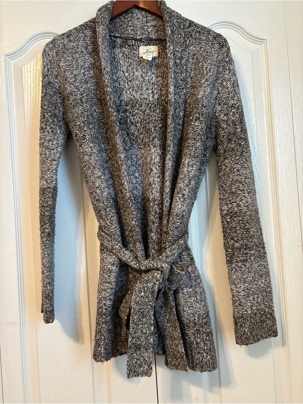 Levi’s Heathered Gray Belted Open-Front Cardigan Sweater